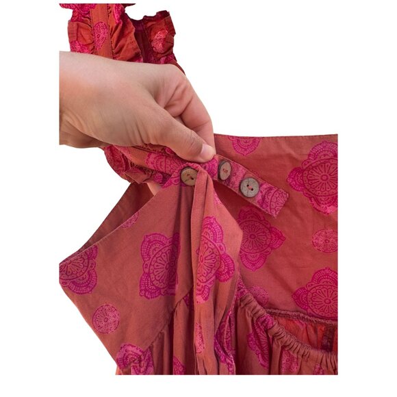 Free People Katya Printed One Piece  - 100% Cotton Wide Leg Jumpsuit - Size M - Picture 7 of 10